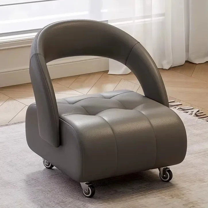 Spinner wheel rolling ottoman stool, small ottoman for home living room