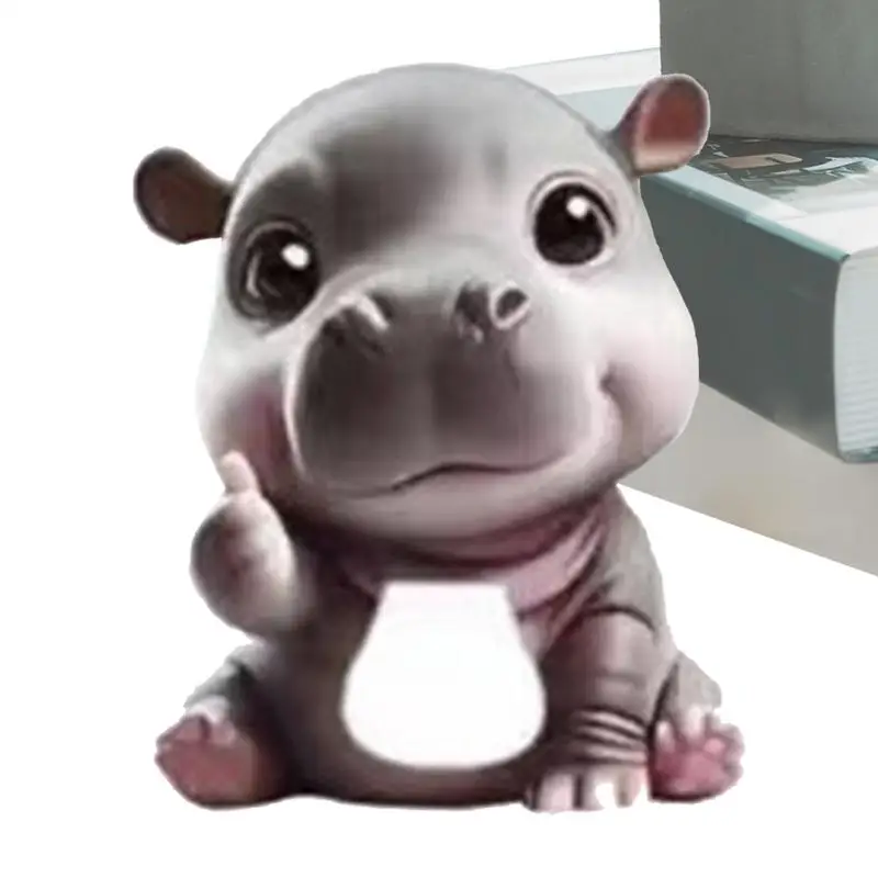 Sonny Hippo Figure Decoration Ornaments Cute Cartoon Animal Hippo Dolls Toys Home Room Desk Ornaments For Kids Christmas Gift