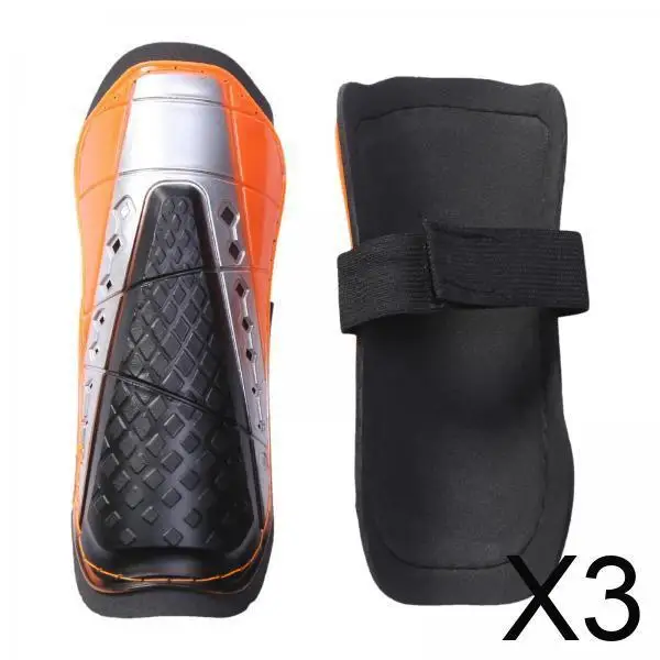 

3xSoccer Shin Guards Breathable Shin Pads Comfortable Leg Guards Leg Protector Orange 20 cm