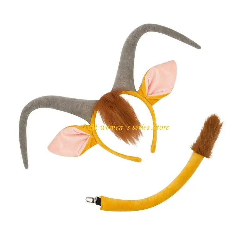 Q39C Stretchy Animal Ear Hair Accessory Machine Washable Breathable Materials For Parties Costumes Children