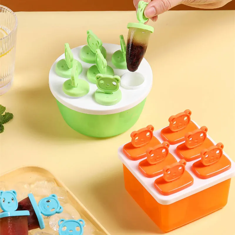 

Ice Cream Mold DIY Homemade Plastic Popsicle Mould Frozen Juice Milk Kitchen with Cover Ice Lattice Mold Ice Cube Tray Kitchen