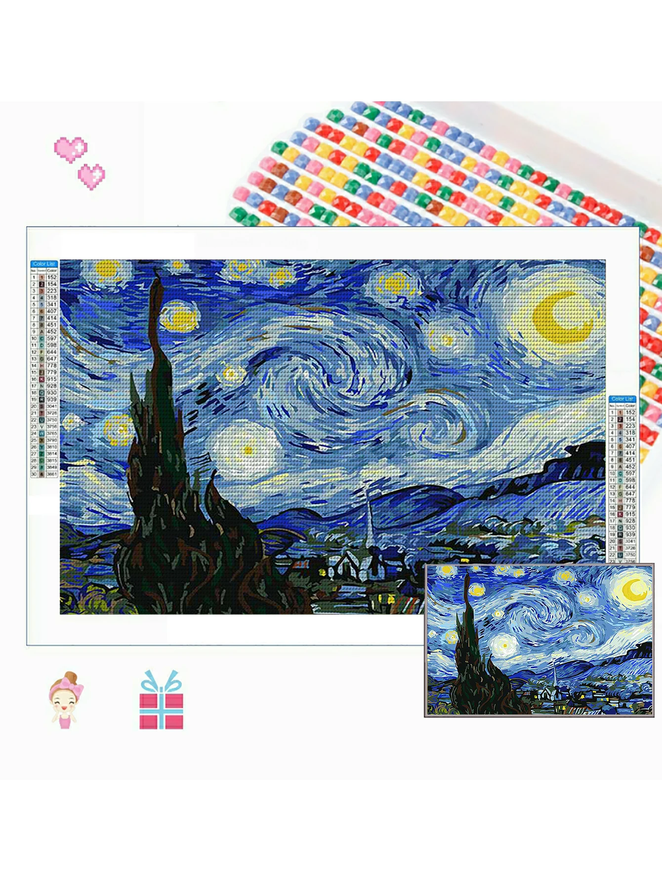 Oil Painting Starry Sky Personality DIY Full Drill Diamond Decorative Painting