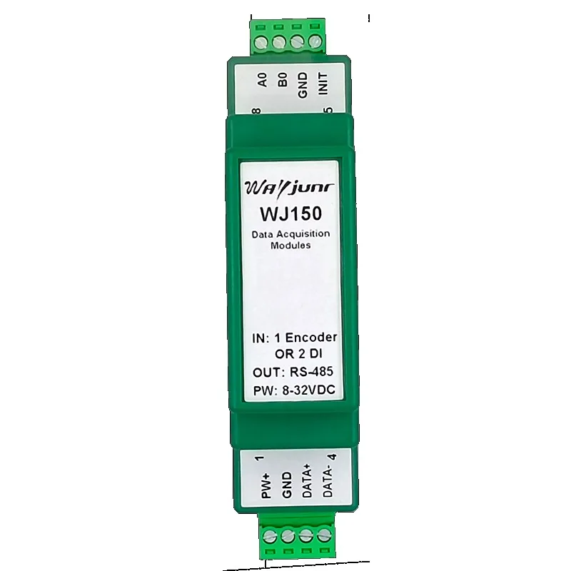 

WJ150-485 1 Way Encoder Pulse Signal Counter or 2 Way DI High-speed Counter Modbus RTU Module