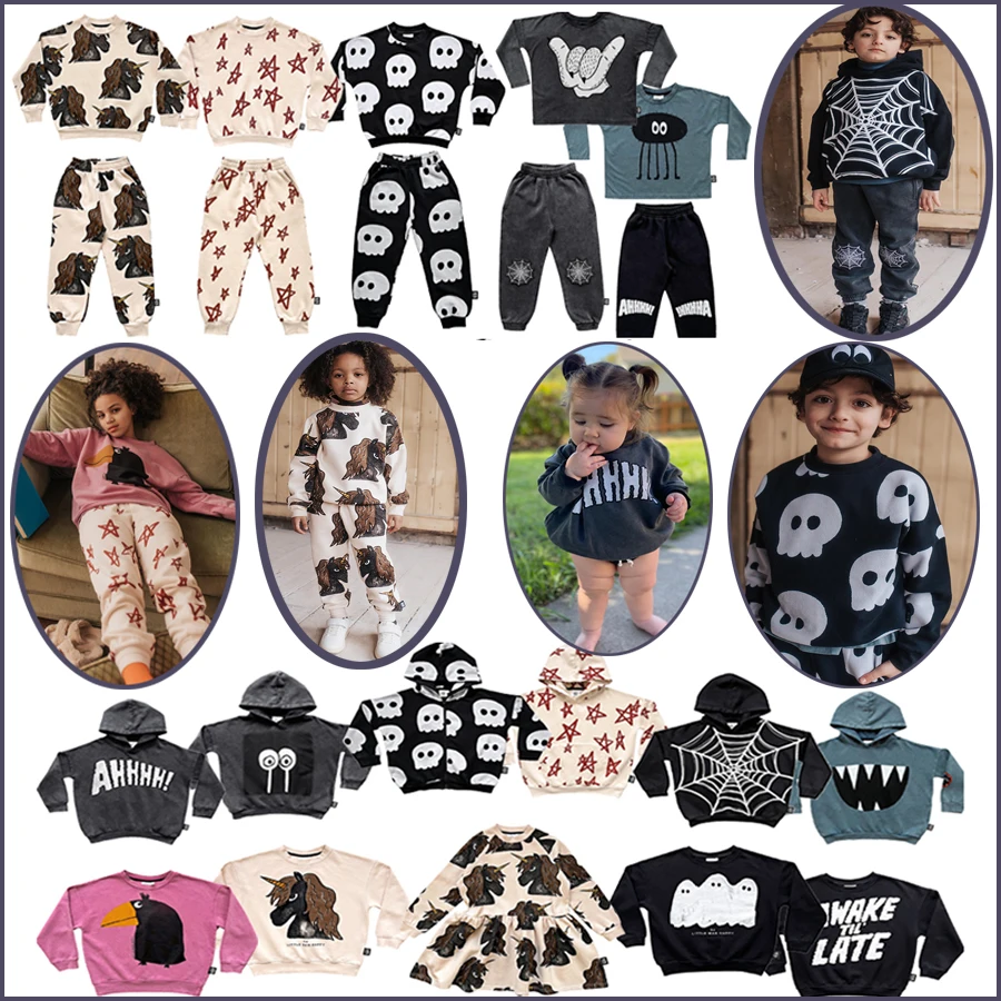 Lmh Kids Boys Clothing Pullover Hoodies Sweatshirt Pants Letter Spider Cartoon Jacket Toddler Sweater Teen Girl Clothes Spring
