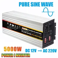 3000W/4000W/5000W Car Inverters Pure Sine Wave Solar Power Converter Home DC 12 To AC 220V Voltage Transformer Adapter