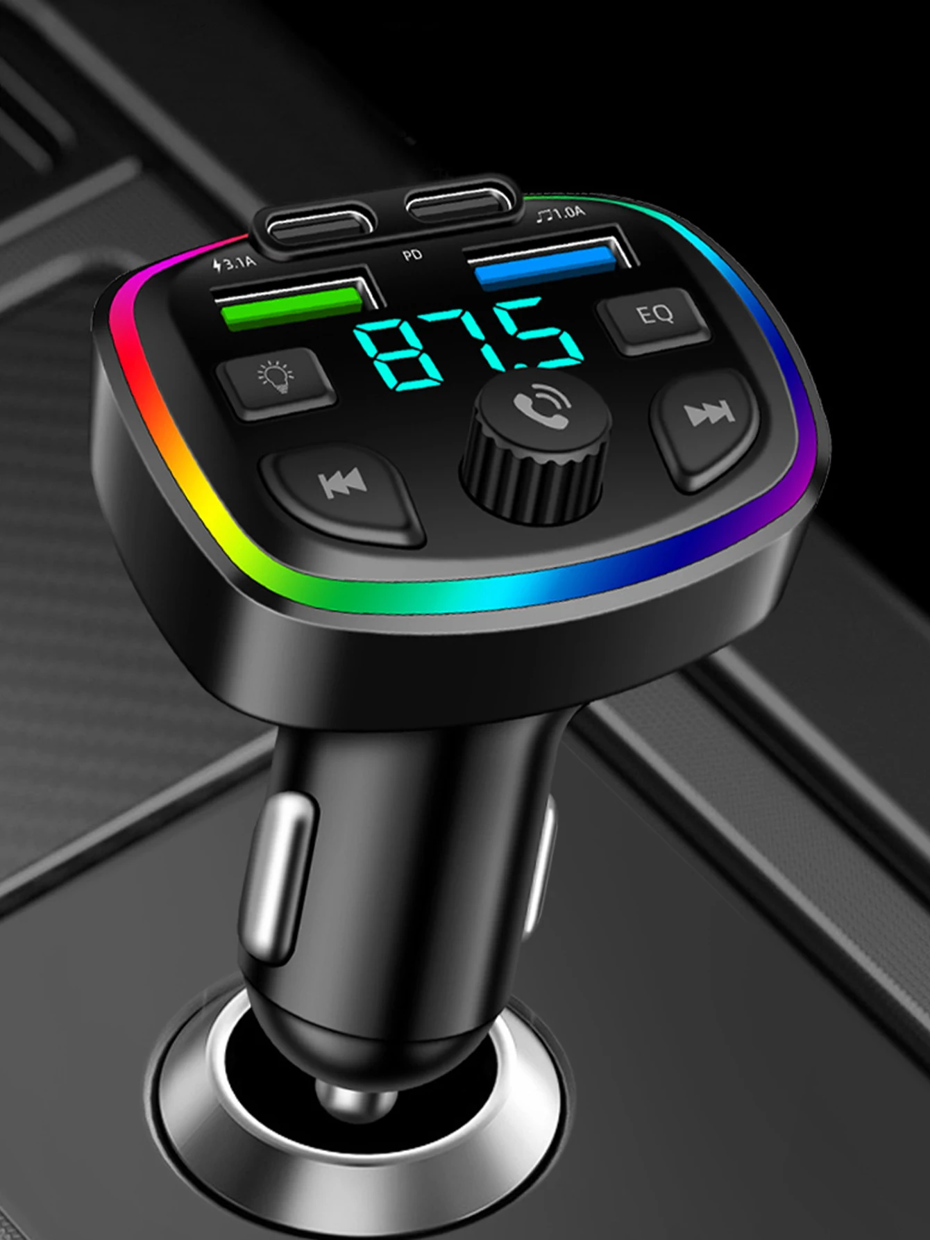 Автомобильное крепление Halo интегрируется MP3-плеер, прием FM-радио и функции передачи звука Bluetooth 5.0, поддерживает QC3.0