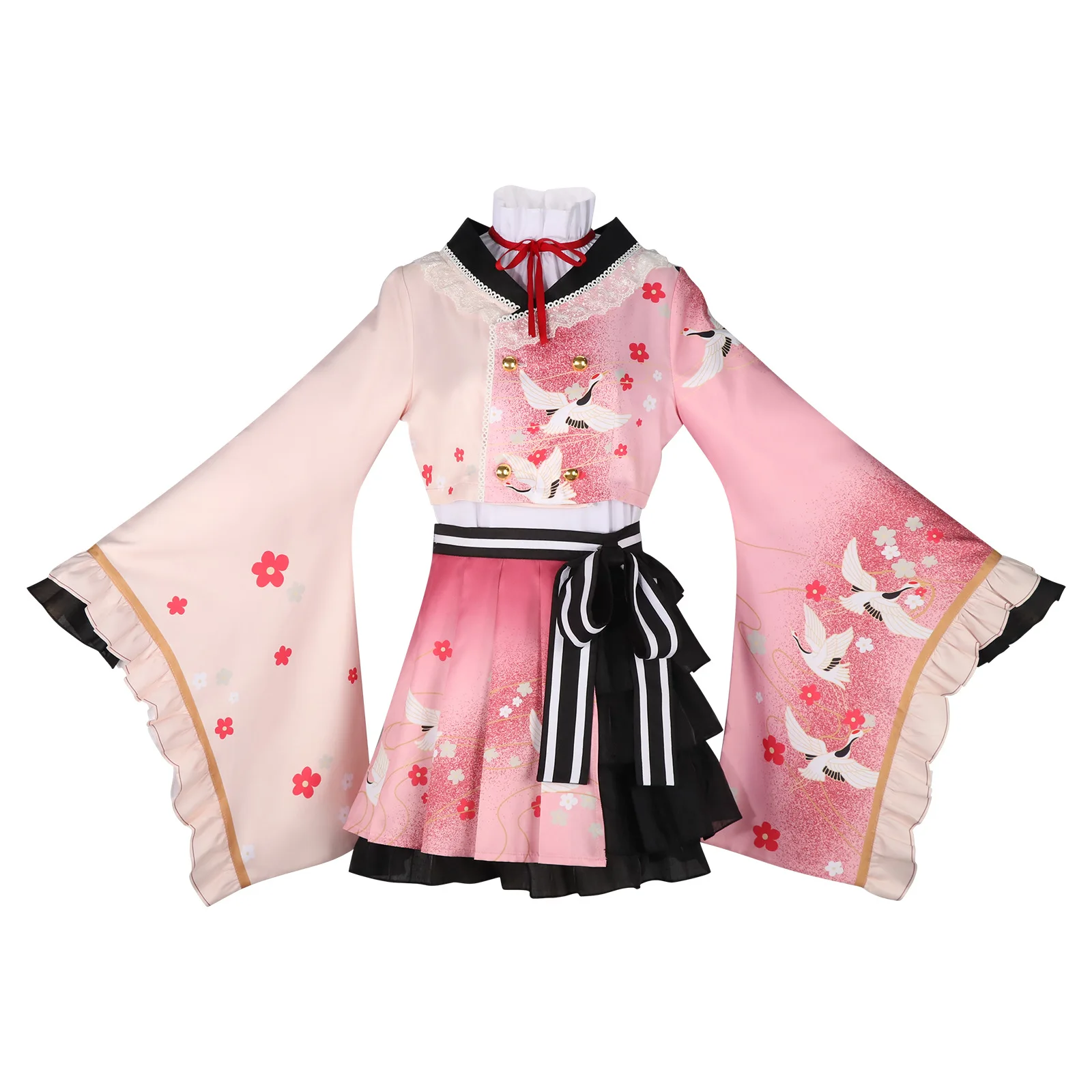 

Акияма Мизуки Косплей Костюм Кимоно Игра Платье Горничной Хэллоуин Униформа для Женщин