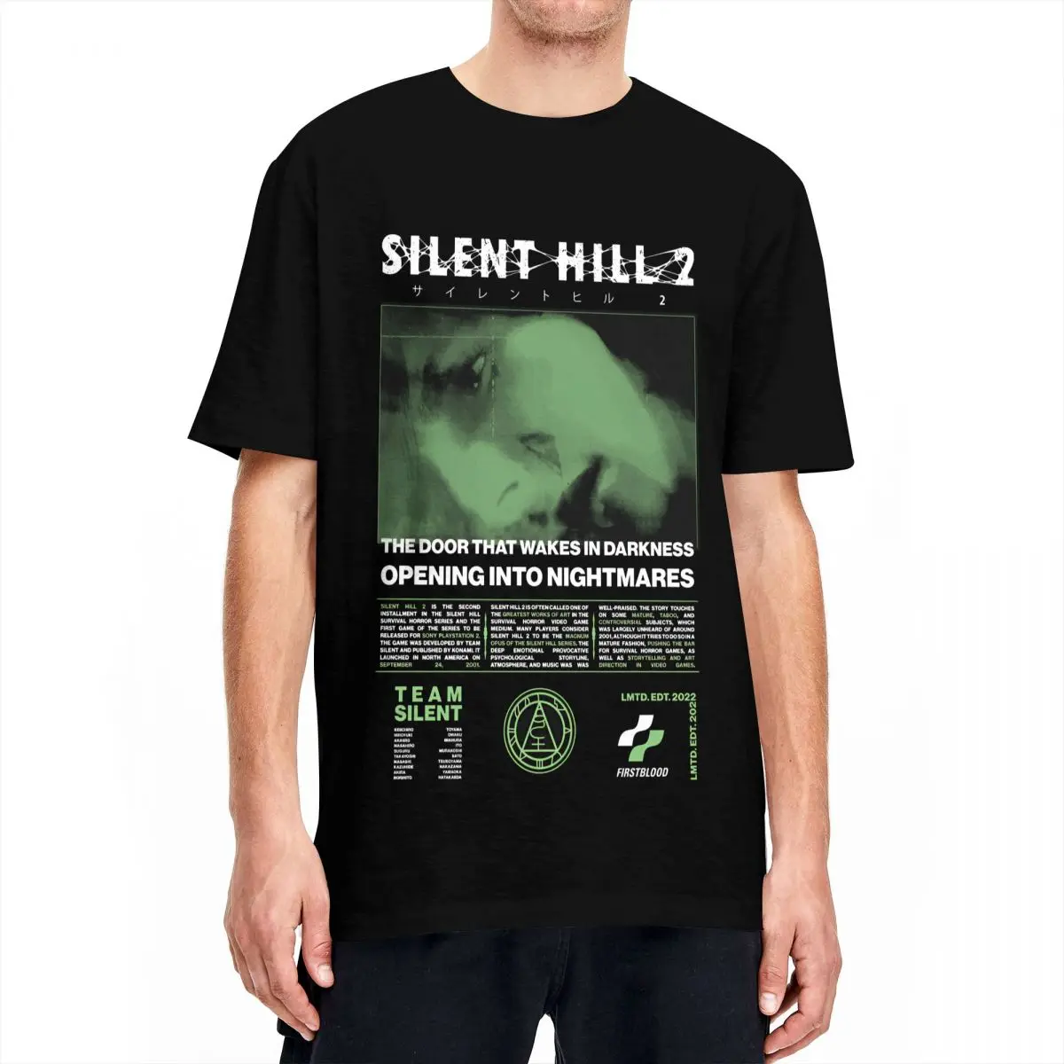 Men Silent Hill 2 T-Shirts Survival Horror Game 100% Cotton Top Tees Summer Short-Sleeve T-Shirt Crewneck Tee Shirt Plus Size