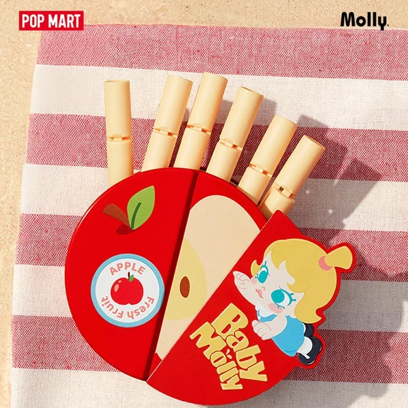 POPMART طفل مولي الفاكهة الملونة المغناطيسي مشبك للغلق بإحكام مجموعة صناديق سلسلة صندوق أعمى تخمين حقيبة اللعب الأصلية دمية لطيف أنيمي