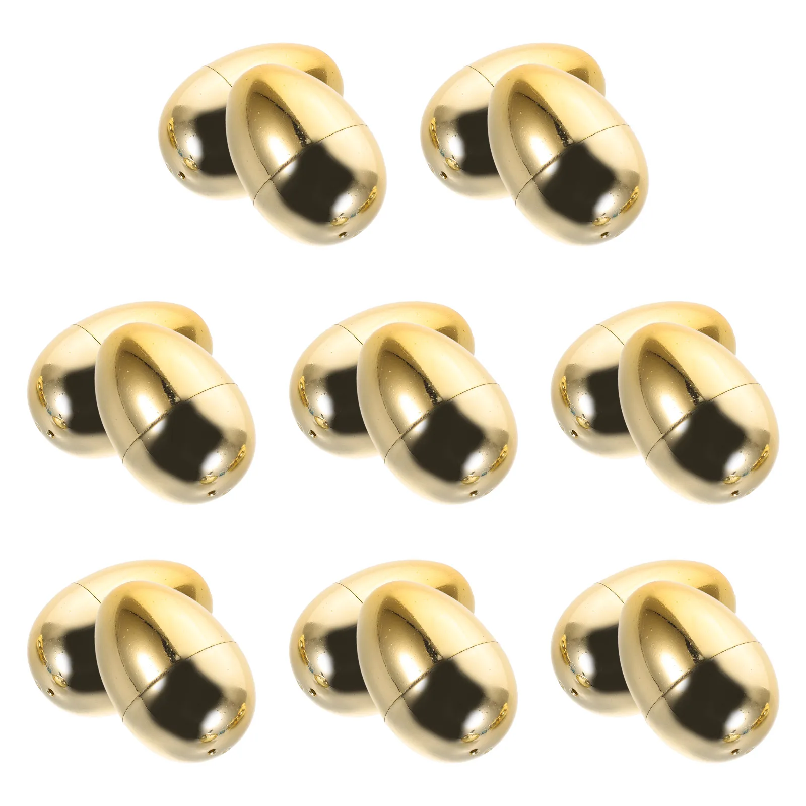 

16Pcs Golden Plastic Eggs Fillable Hollow Balls Openable Design for Easter Hunt Basket Stuffer Birthday Party Game Christmas