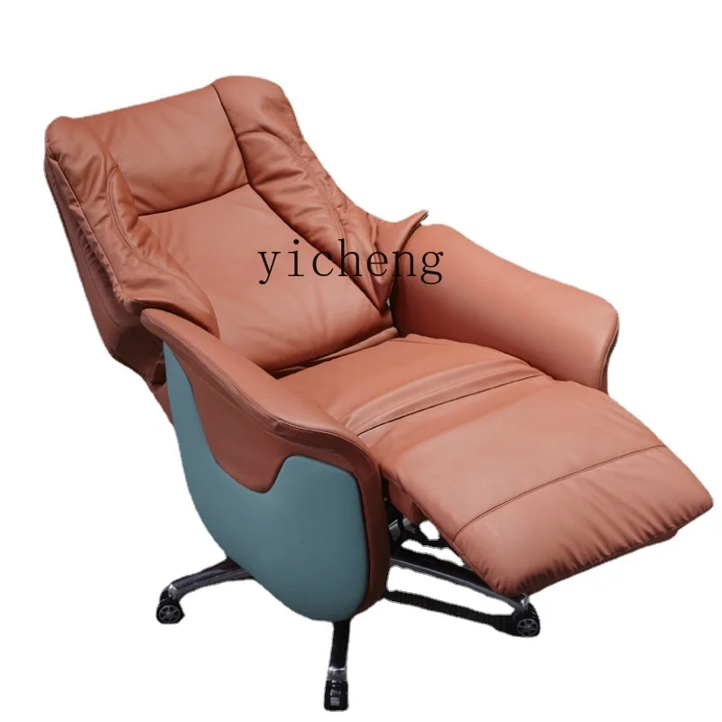 

Tqh Reclining Electric High-End Comfortable Leather Home Study Double Motor Office Cowhide President Chair