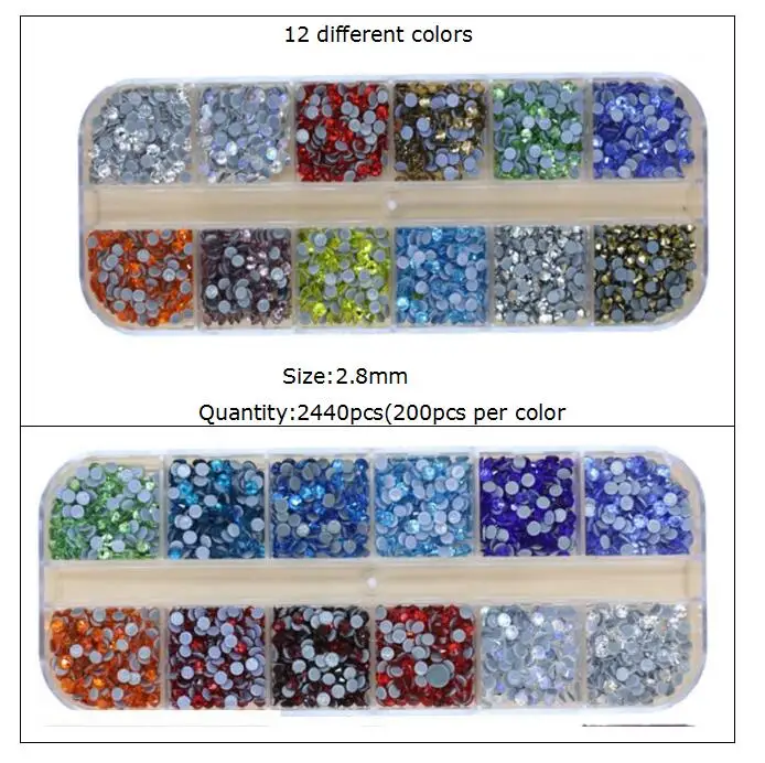 12grids Mix Crystal DMC Hot Fix Rhinestones Set/ EU/US PLUG Hotfix Applicator Crystal Glass Rhinestone Iron-on Strass Decoration