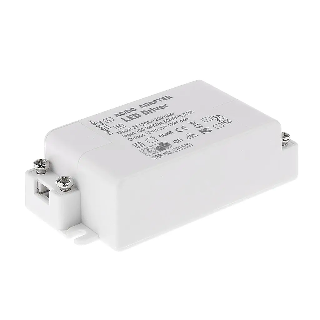 AC 100-240V to DC 12V 12W LED Light Adapter Power Supply Driver Transformer