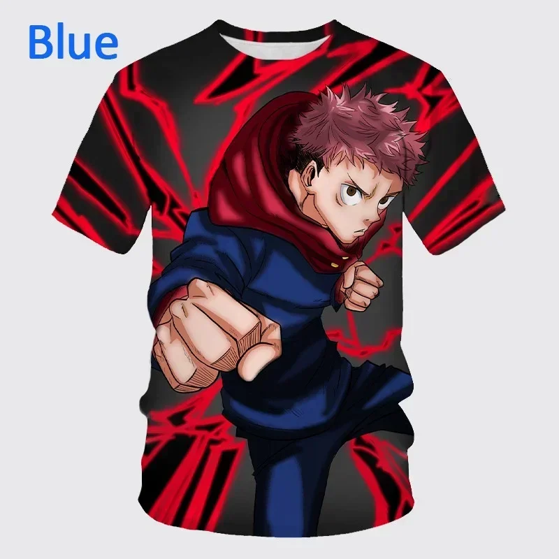 Summer New  Anime Jujutsu Kaisen 3D Printing T-shirt Men's Personality Hip-hop Short-sleeved Unisex Casual Round Neck Tops