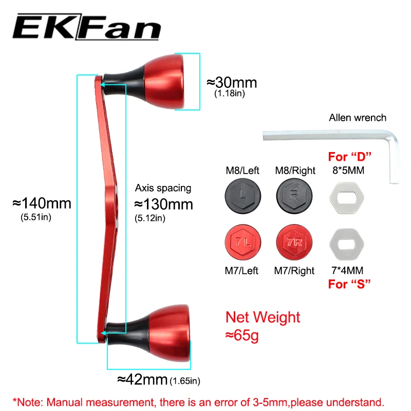 Ekfan mango y perillas CNC 140mm para Shimano y Daiwa – baitcasting - imagen 2