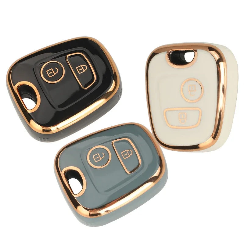 

jingyuqin Remote TPU Car Key Shell Case Cover For Citroen C1 C2 C3 Pluriel C4 C5 C8 Xsara Picasso For Peugeot 206 307 207 408