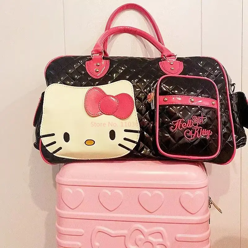 HelloKitty Sweetheart Spicy Girl PU Large Capacity Travel Bag Cute girl bag Leisure large bag, sweet and cool girl bag