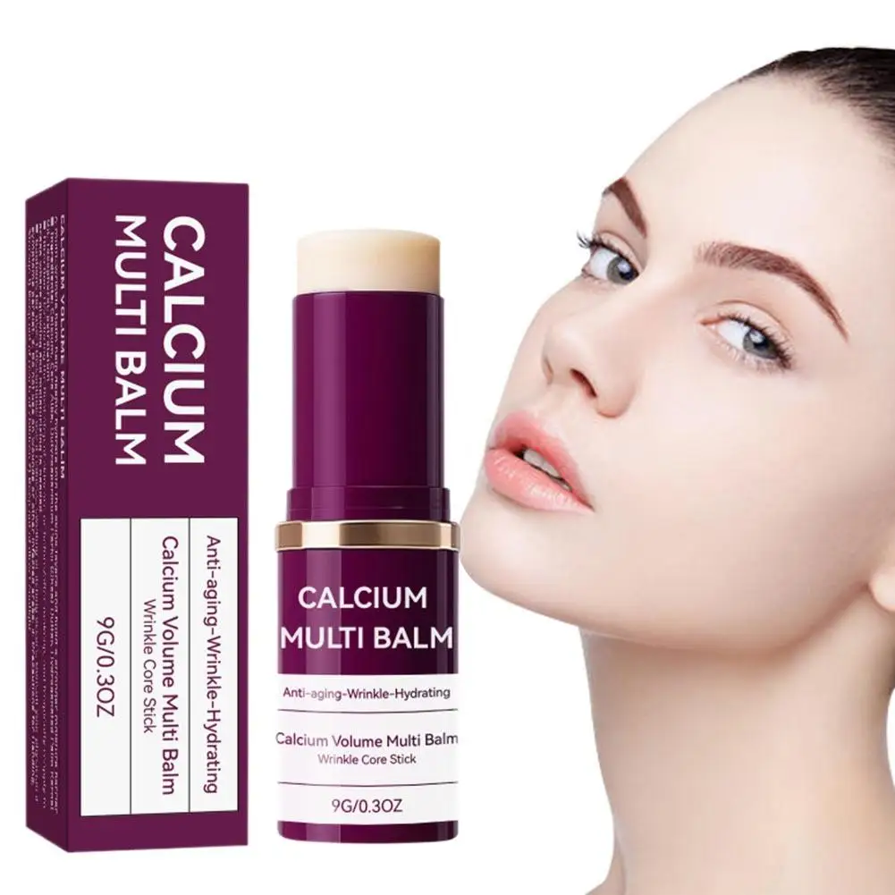 Anti-Aging Calcium Multi Balm Hydrating Firming Volume Soothing Dryness Repair Brighten Skin Tone Deep Moisturizing Cream Stick