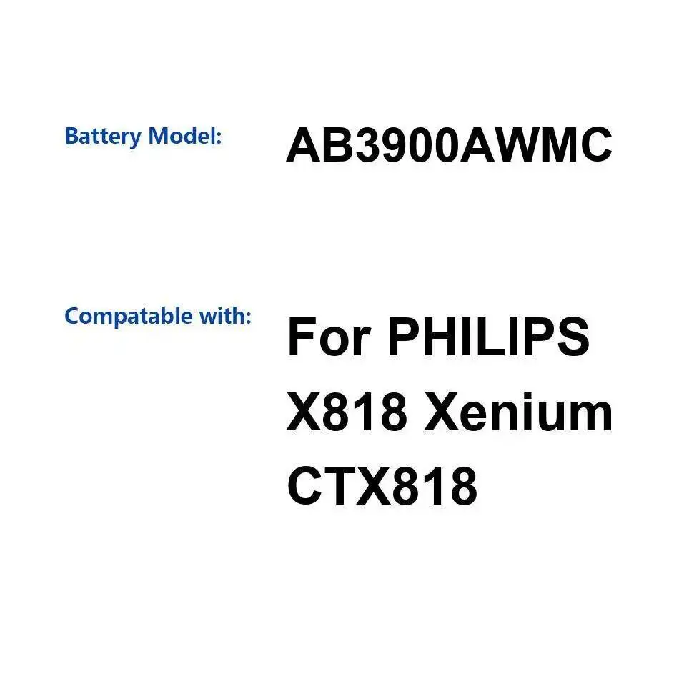 

High Performance For Philips Xenium X818 CTX818 AB3900AWMC Mobile Phone Battery 3900Mah