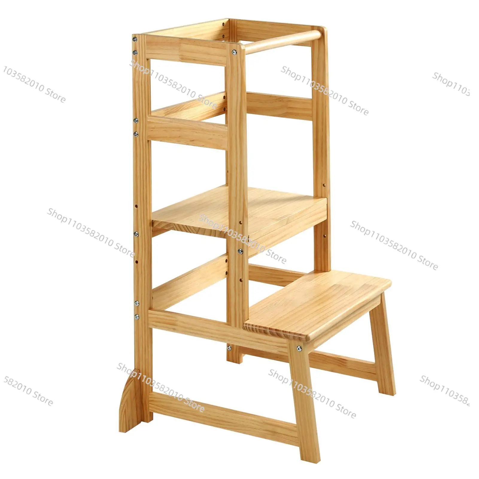 Children's washtable Stepping stool Baby hand washing step stool Foot stool with armrest Anti-rollover Montessori learning tower
