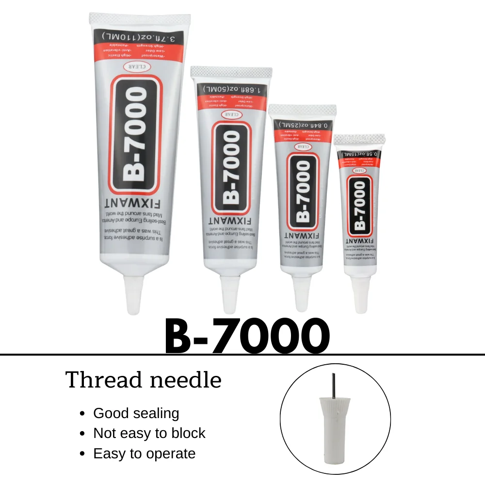 B-7000 15/25/50/110ML โปร่งใสโทรศัพท์ซ่อมกาว B7000 Universal พลาสติก DIY กาวความแม่นยำ Applicator