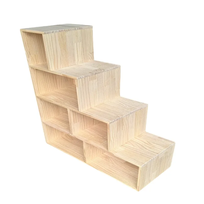 単一**無垢材製はしごキャビネット本棚キャビネットロッカー上下段ベッド用ステップキャビネット多機能ステップラダーマザー