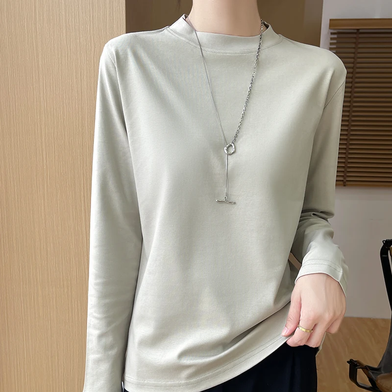 Women\'s Sweater Spring Autumn 100% Cotton Women\'s Clothing O-neck Knitted Hoodie Casual Loose Large Solid Color Tops Long Sleeve