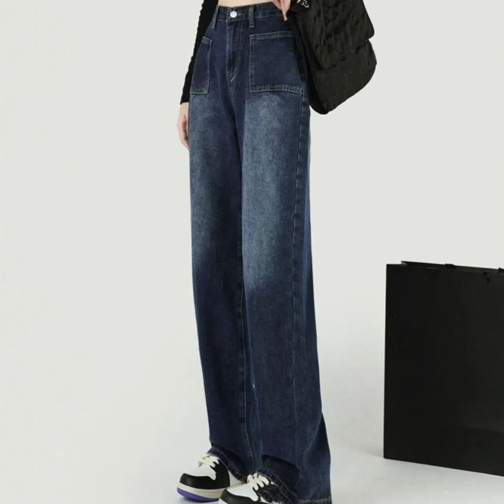 Jean Baggy en Denim doux pour femmes, jambes larges, rétro, Y2k, jambe droite, Style Ins, pantalon de Cowboy, fête