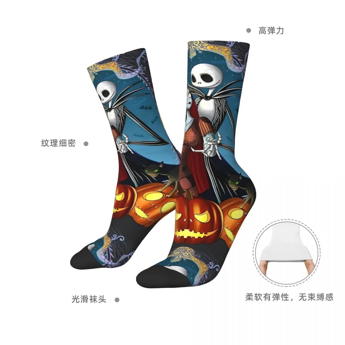 الخريف الشتاء الرجعية النساء الرجال جاك وسالي هالوين الجوارب كابوس قبل عيد الميلاد عدم الانزلاق جوارب لكرة القدم