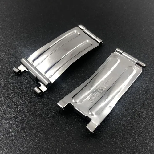 Imagen 2 del producto Accesorios de reloj hechos de acero inoxidable, hebilla plegable con descuento, placa de bloqueo de hebilla de apertura 12/14/16/18/20