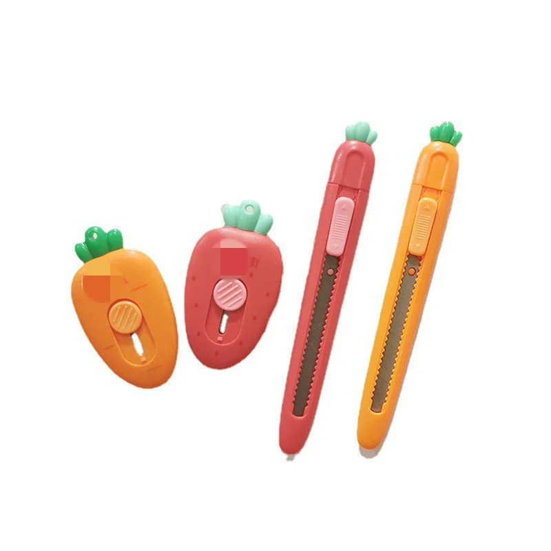 Novelty Fruit Carrot Utility Knife Mini Kawaii Portable Craft Wrapping Box Paper Envelope Cutter Knife Letter Opener Tools