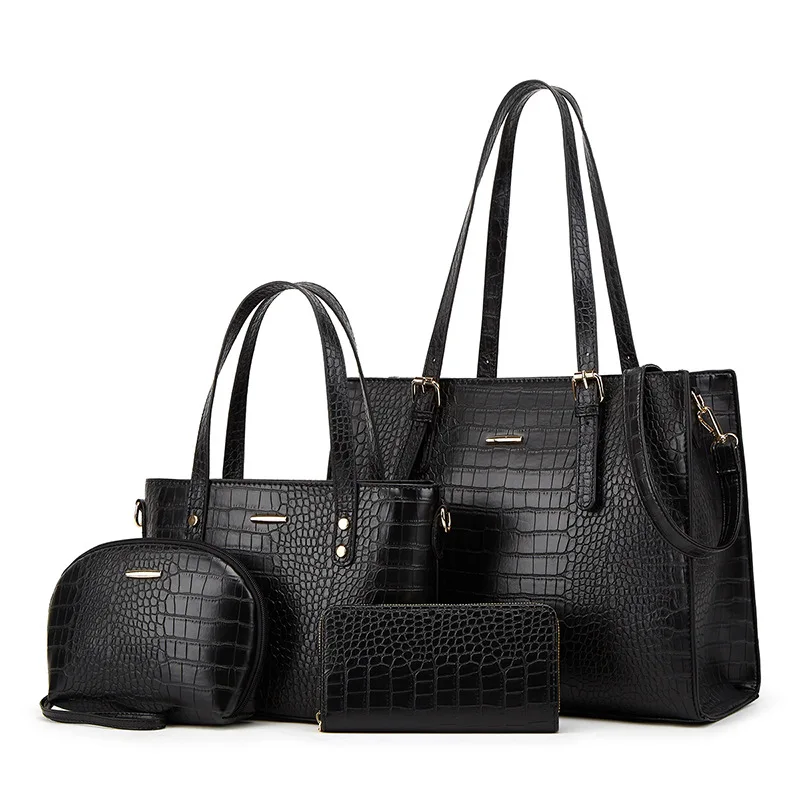 4-piece set women's shoulder tote bag Handheld messenger bag wallet multiple purposes