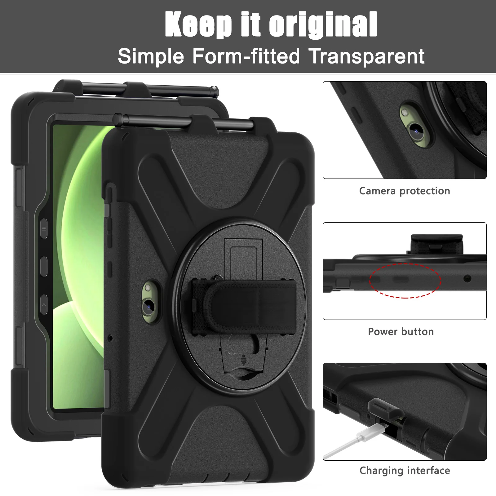 AJIUYU 360° Rotating Rugged Case For Samsung Galaxy Tab Active Pro/Active4 5 Pro 10.1