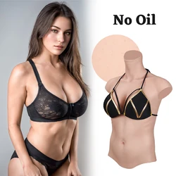 KUMIHO 7TH No Oil Silicone Breast Forms Fake Boob Repair Belly Breast Silicone Forms Half Body Transgender Sissy Crossdresser