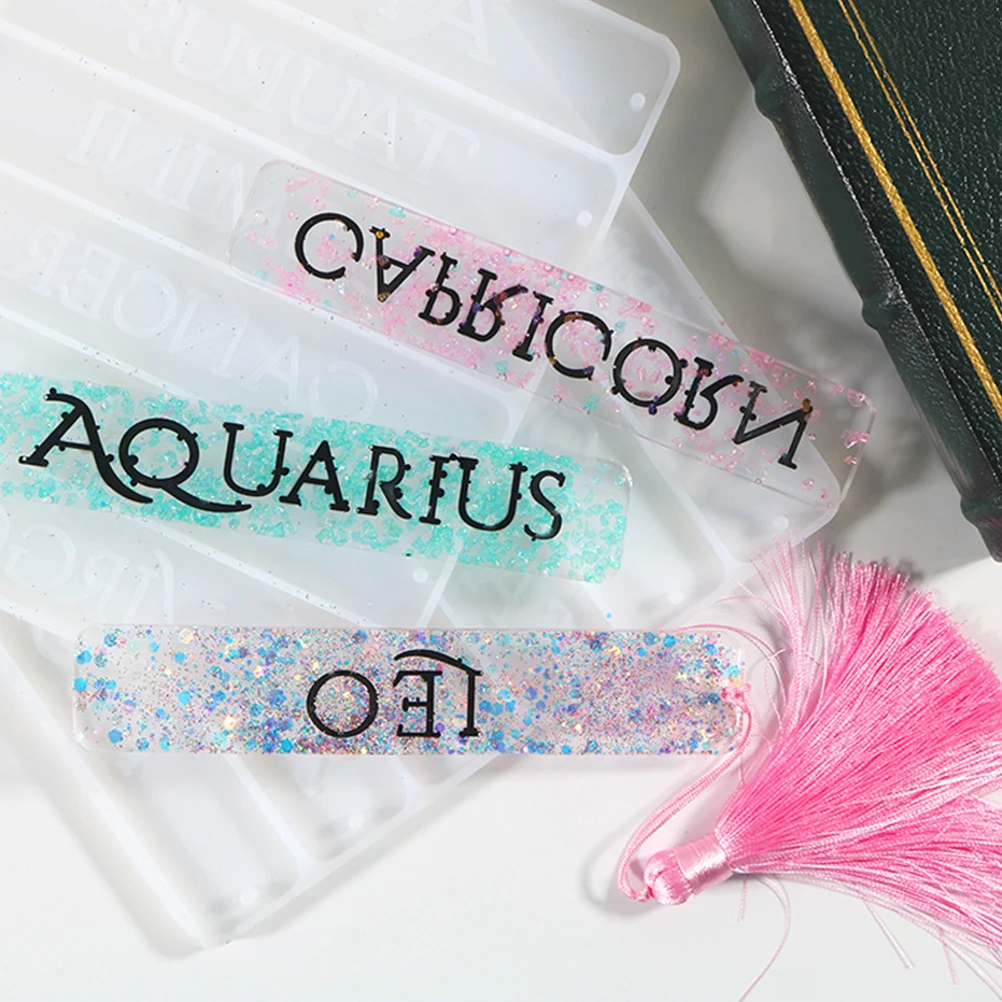 

2 Pcs Bookmark Mold DIY Resin Crafts Simple Shape Silicone Flexible Reusable Jewelry Accessories