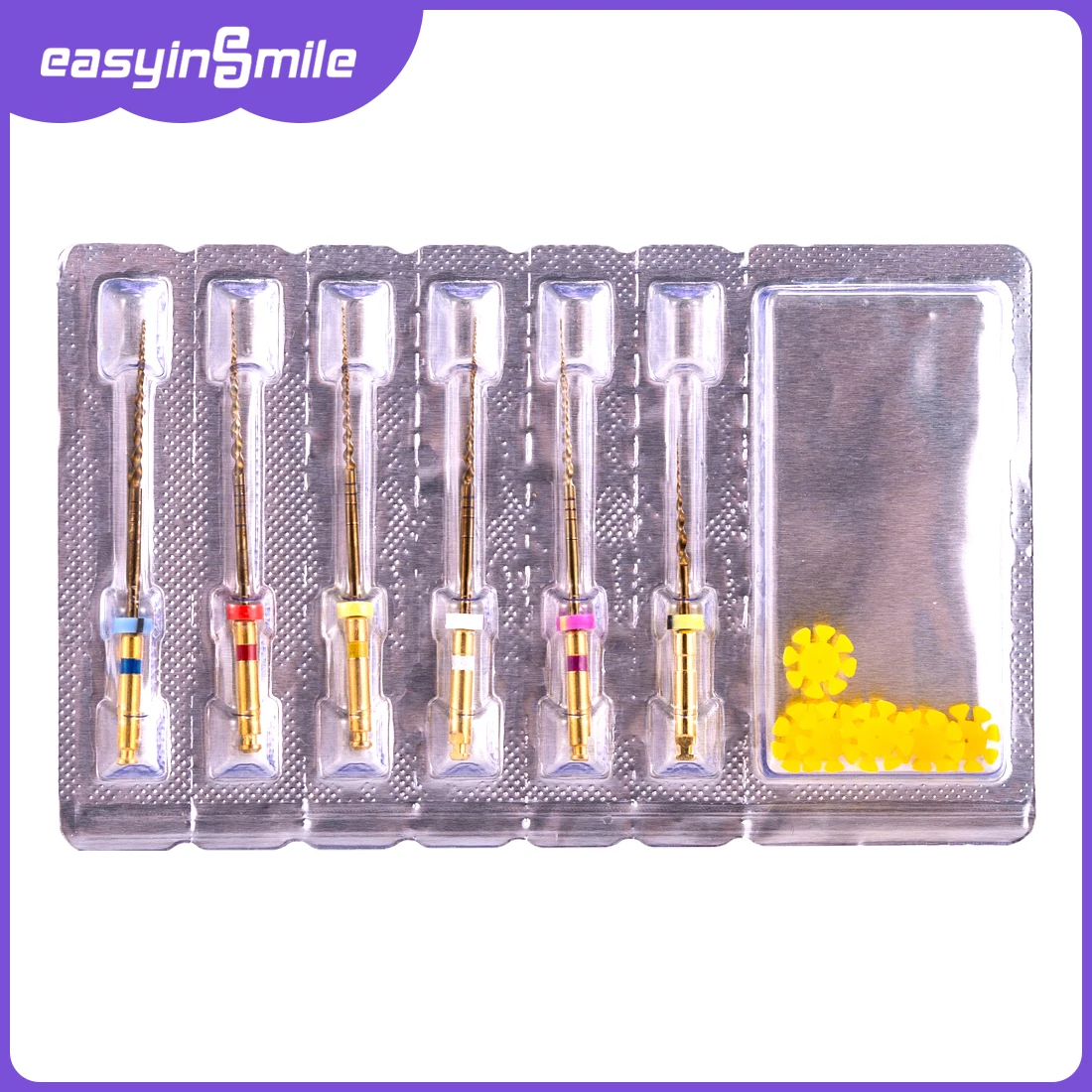 

Easyinsmile Pro Endo Конические файлы Файлы для корневых каналов Гибкий золотой двигатель Используйте никель-титановые вращающиеся файлы