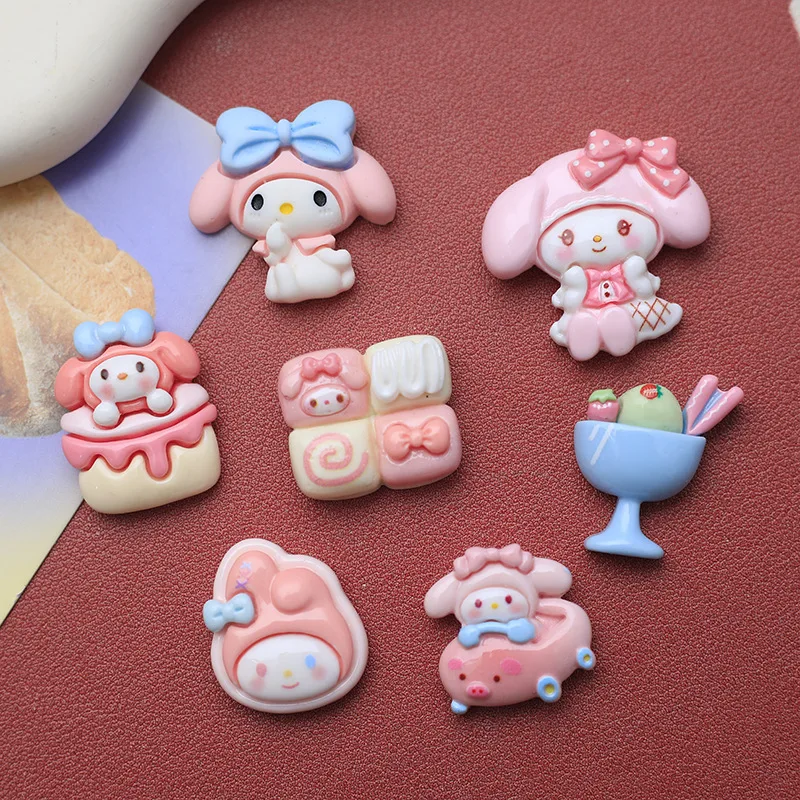 Sanrio 10 Stuks Hars DIY accessoires Nieuwe Kawaii mijn melodie Hars Plakboek Diy Sieraden Kinderen Haarspeld sieraden Accessoires