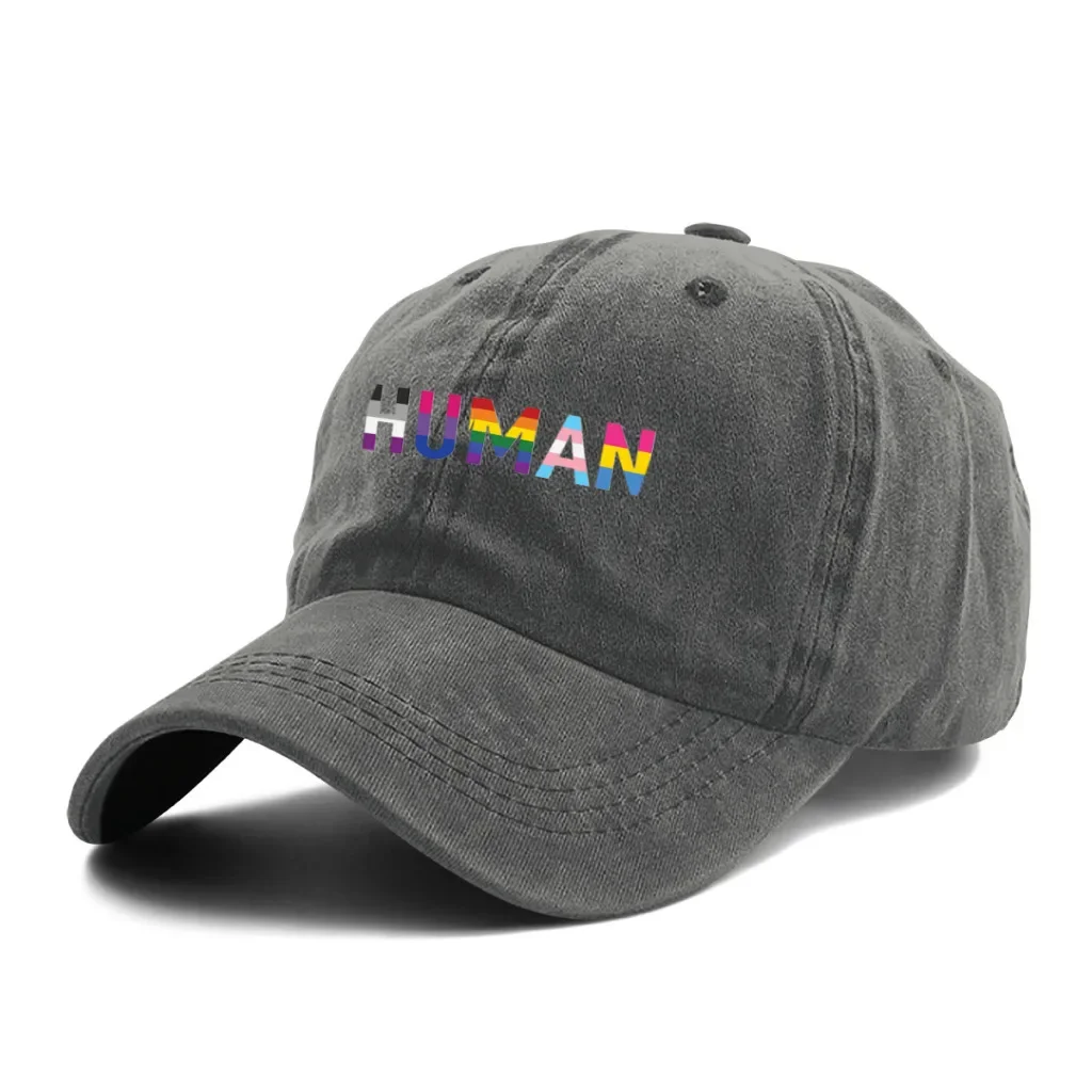 

Human Unisex Washed Cotton Cap Mountain Baseball Cap Adjustable Casual Outdoor Streetwear Sports Hat