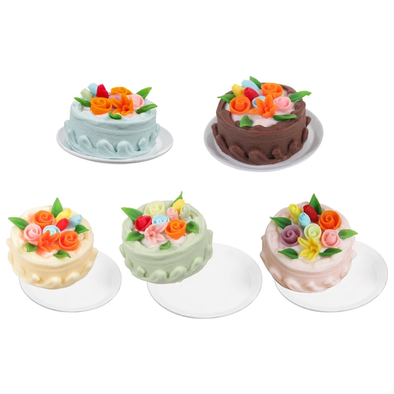 Tiny Food Mini Fake Cake Artificial Cupcake Model Vintage Decor Cake Adornments Pretend Resin Small Cake