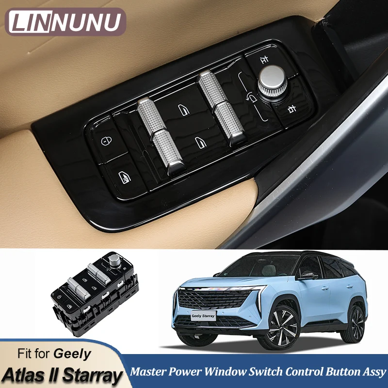 LINNUNU Pulsante di controllo interruttore alzacristallo elettrico principale anteriore sinistro adatto per sostituzione Geely Atlas II Starray