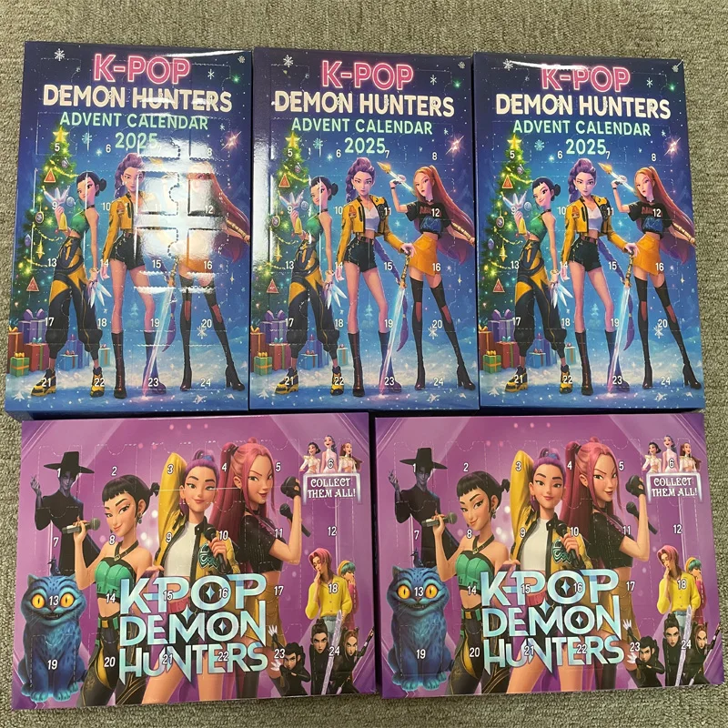 2025New Kerst Kpop Demon Jacht 24 st Adventskalender Verrassing Blind Dozen Voor Halloween Mystery Box Geschenken Speelgoed