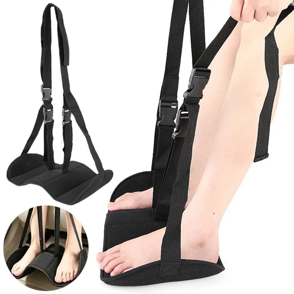 Adjustable Airplane Foot Hammock Lightweight Comfortable Travel Hanging Footrest Portable Foldable Leg Support Cushion Camping