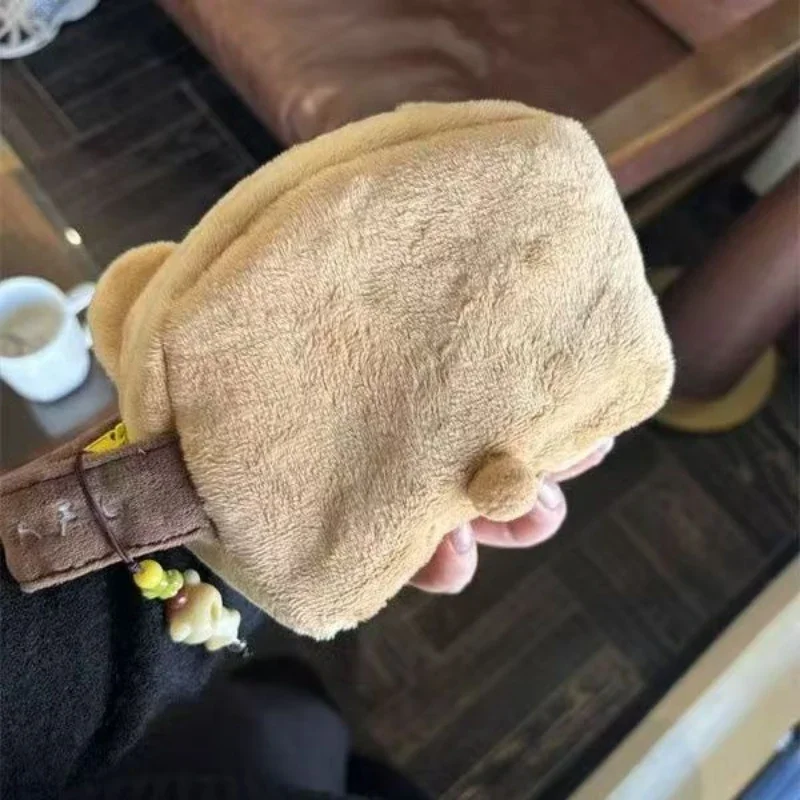 New hot Rilakkuma Cartoon Cute Teddy Bear Classic Zero Wallet Earphone Bag Plush Storage Bag Portable Wallet Birthday Gift