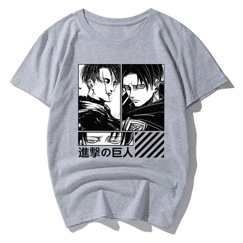 Camiseta de ataque a los Titanes para hombre, tema de Anime Levi Ackerman, novedad de verano, ropa de manga corta para niños, ropa moderna para padres e hijos