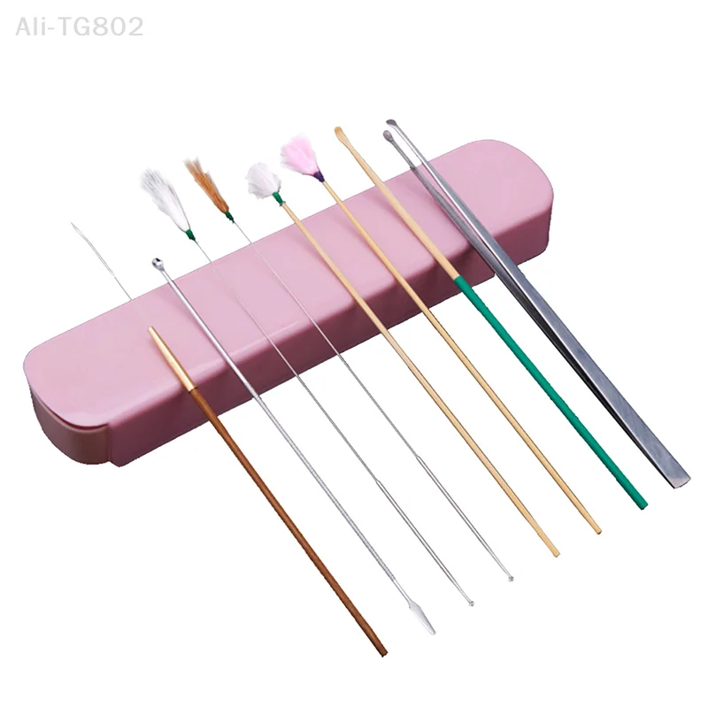 8pcs Ear Wax Pickers Set Ear Cleaner Spoon Wax Remover Removal Ear Cleaning Tool