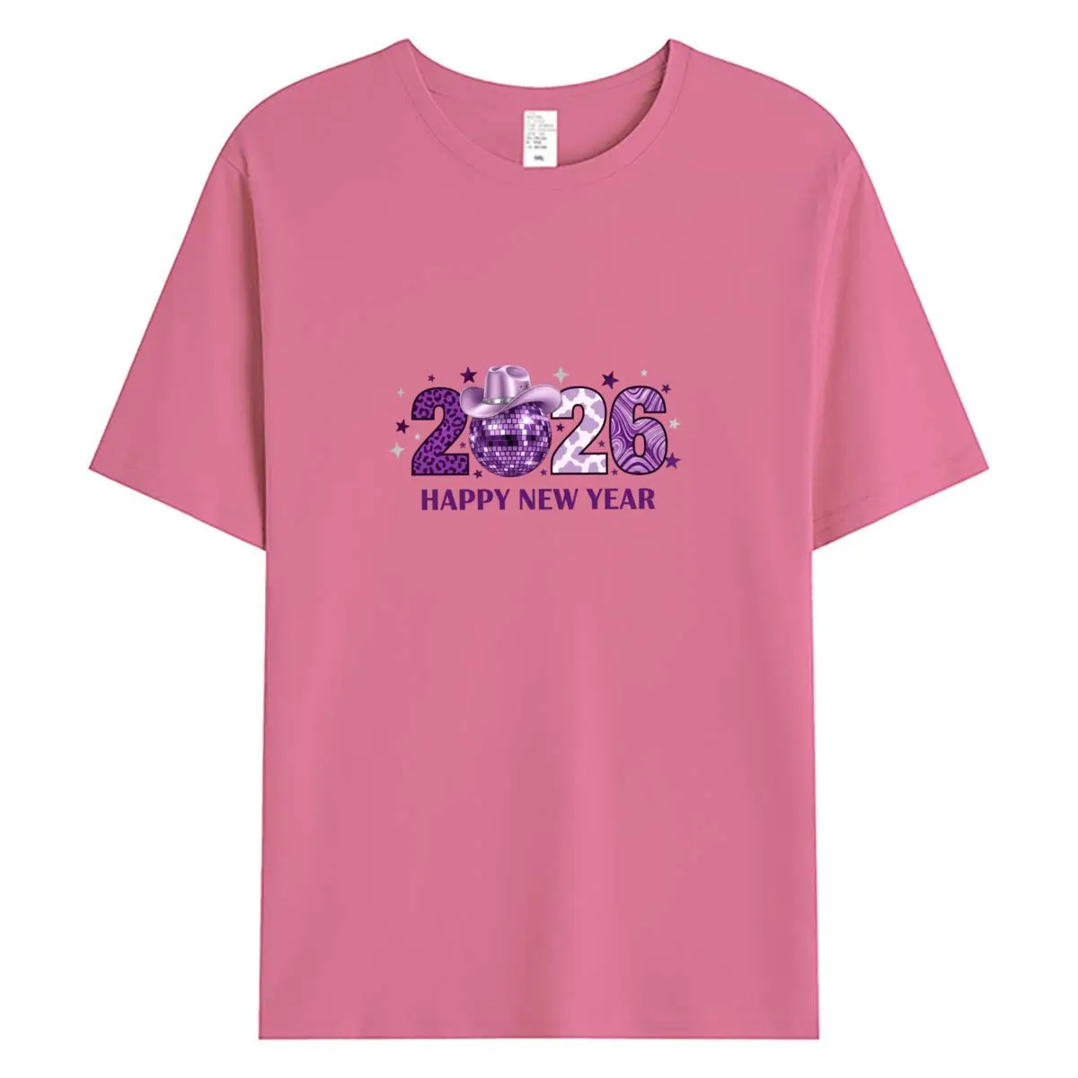 

Women Tee Tops Summer Woman Clothing Short Sleeve Cotton T-shirt 2026 Happy New Year Graphic T Shirts Oversized Female Tshirt