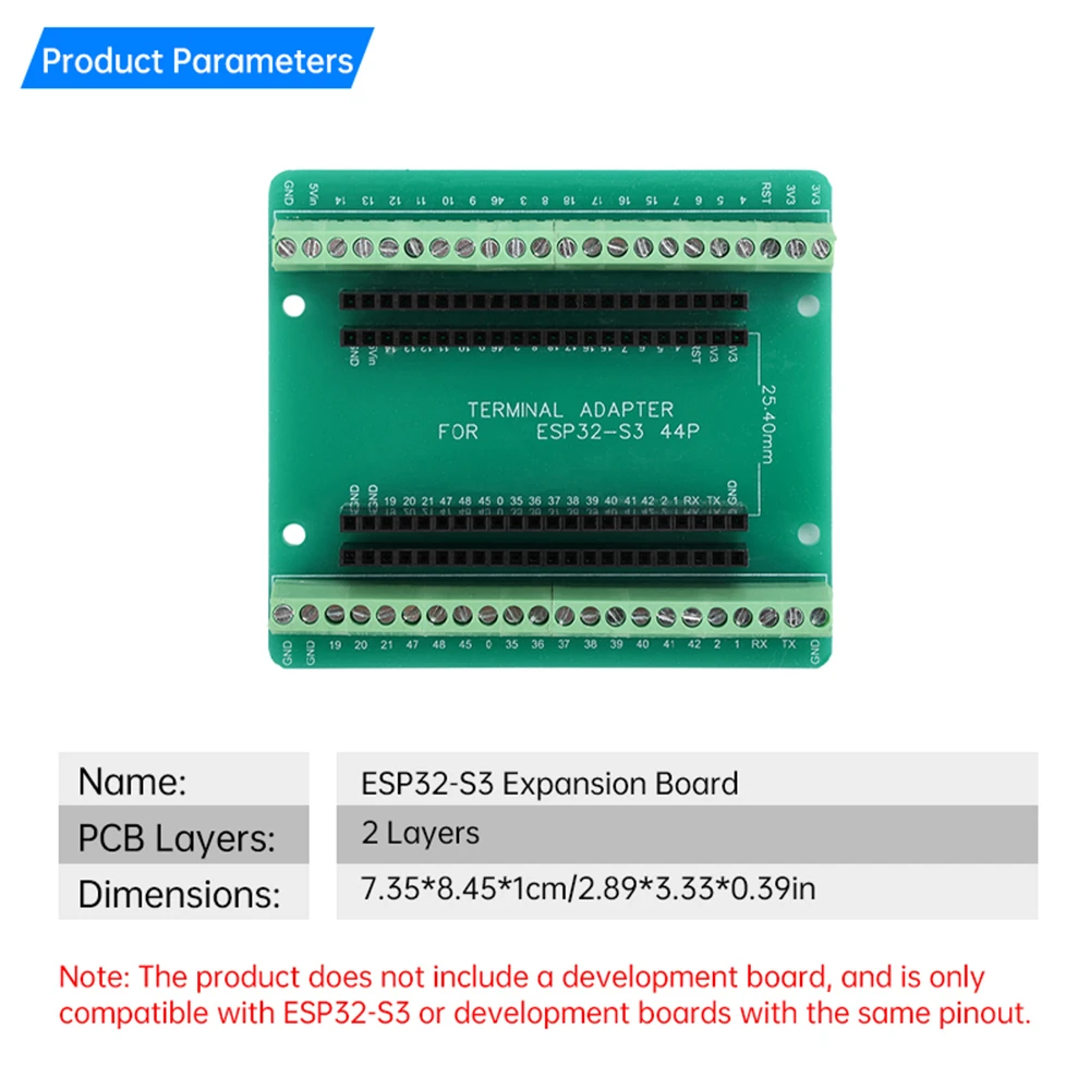 Placa de desarrollo ESP32-S3 GPIO IoT, placa de expansión de 44 pines para N8R2 N16R8