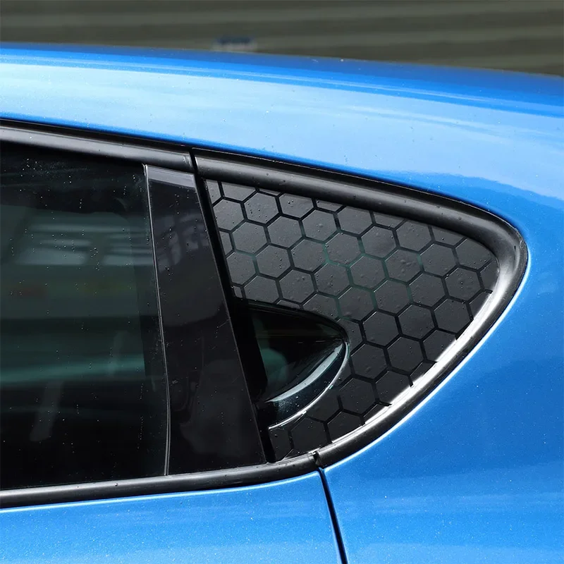 

For SEAT Leon MK2 2008-2012 Car Accessories PVC Black Rear Quarter Window Decals Honeycomb Design Trim Sticker