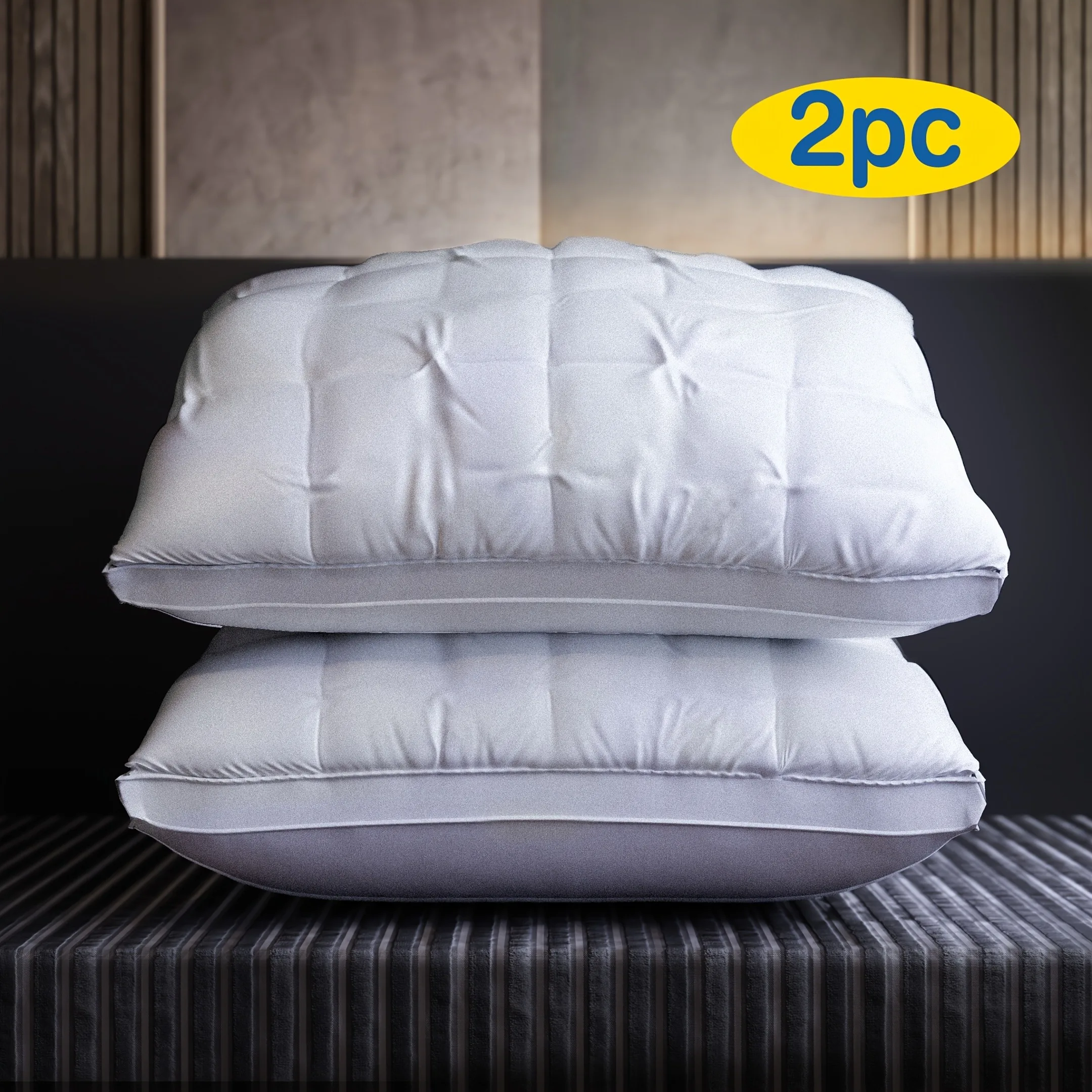 1/2pcs Solid-color threaded memory pillow, single pillow core, hotel home adult cervical support pillow, deep sleep
