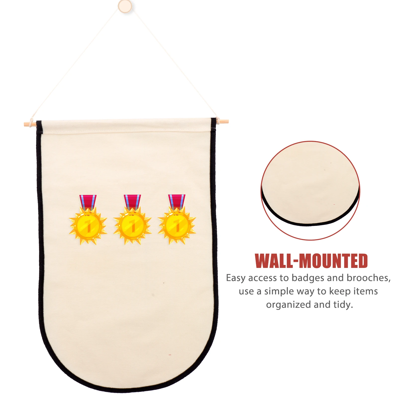 

Креативный подвесной органайзер для значков, броши, настенный стеллаж для выставки товаров медалей, натуральный материал, аккуратный декоративный баннер, флаг для хранения